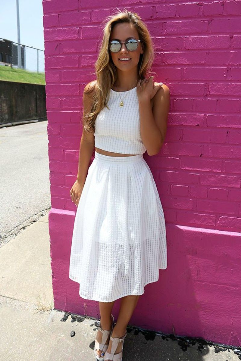 Crop Top and A-Line Skirt