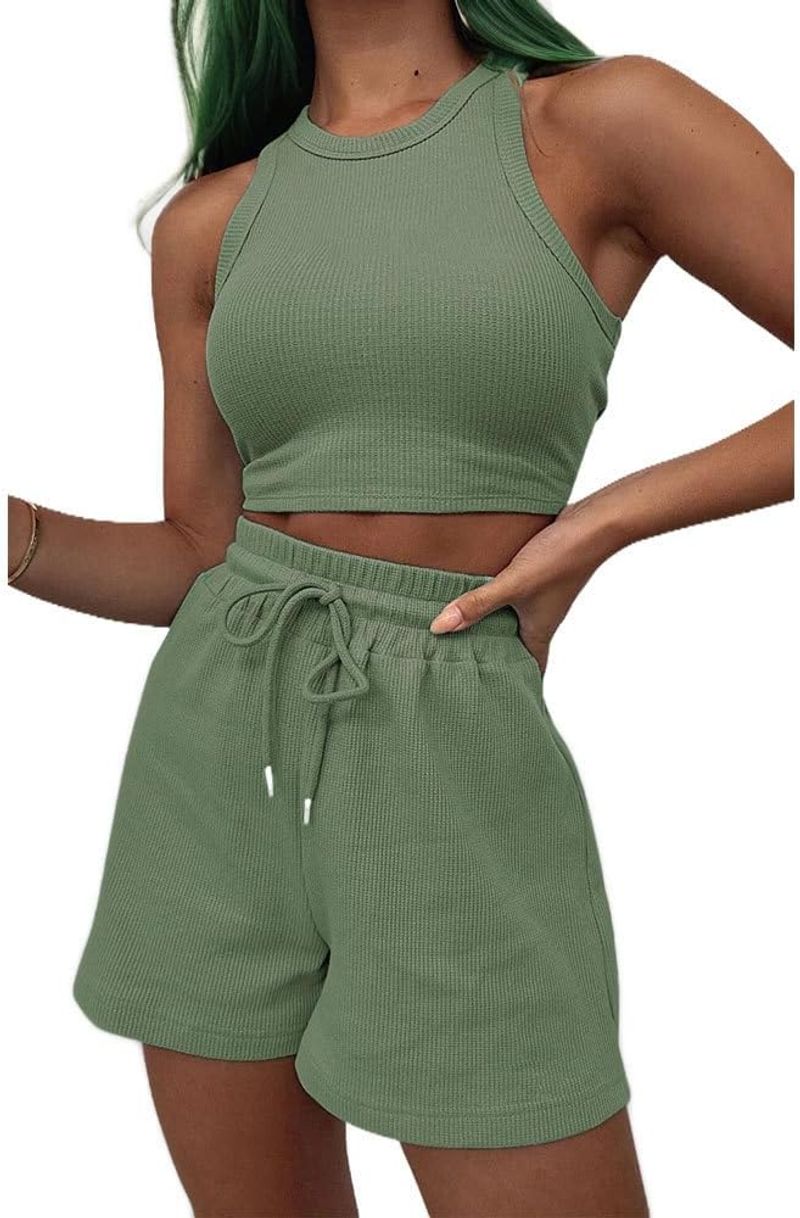 Ribbed Knit Tank and Bike Shorts