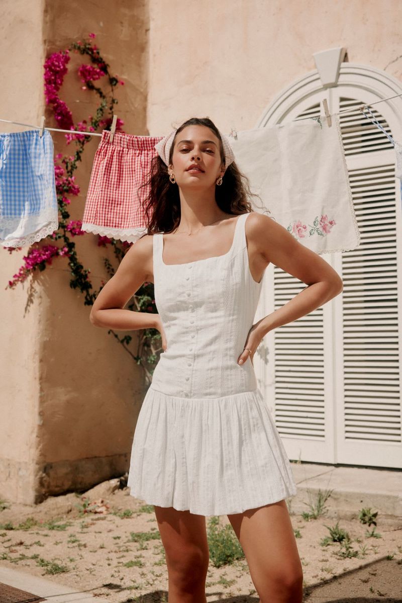 Eyelet Mini Dress