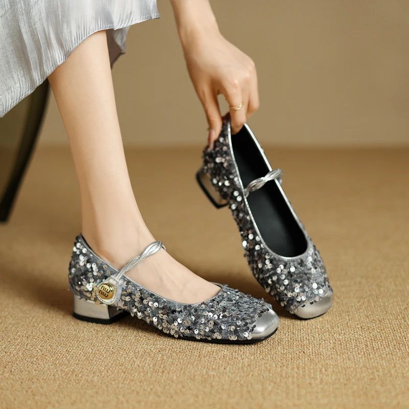Sequined Smoking Slippers