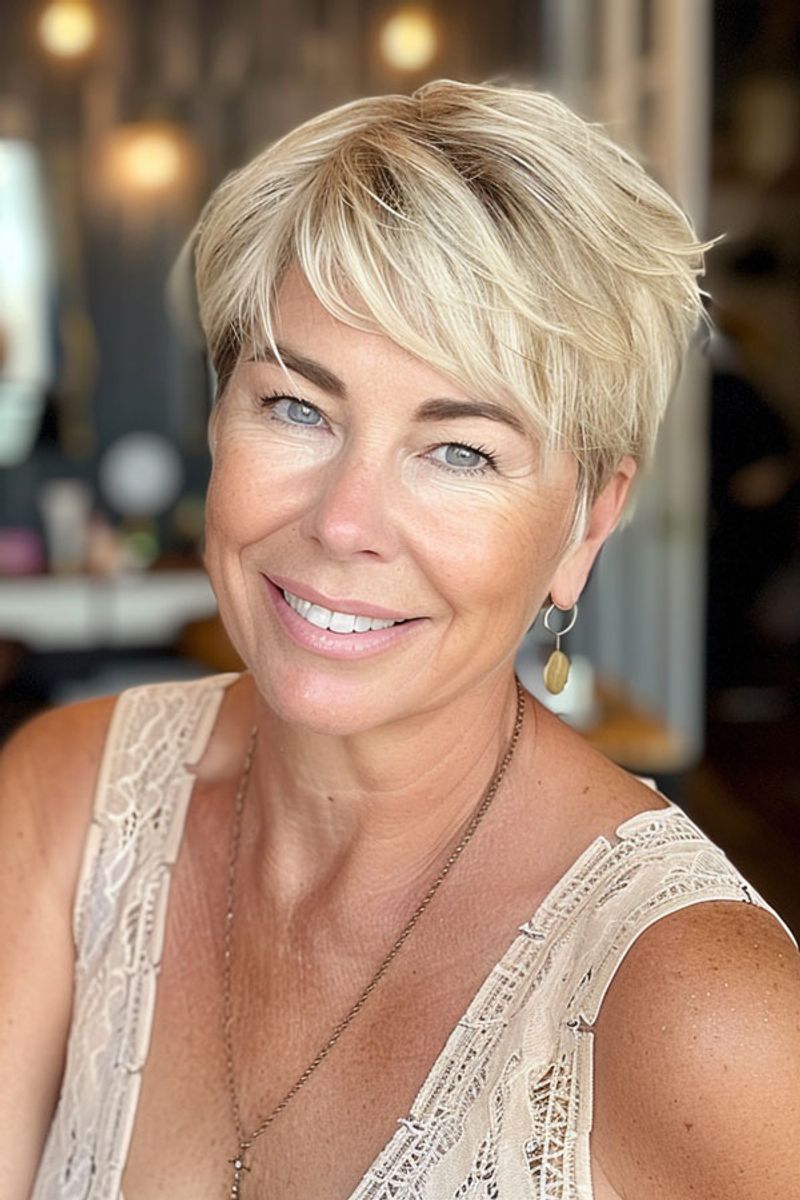 Sunset Blonde Pixie