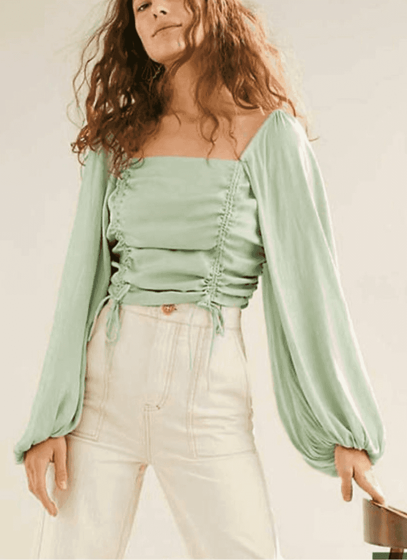 Minty Fresh Peasant Top