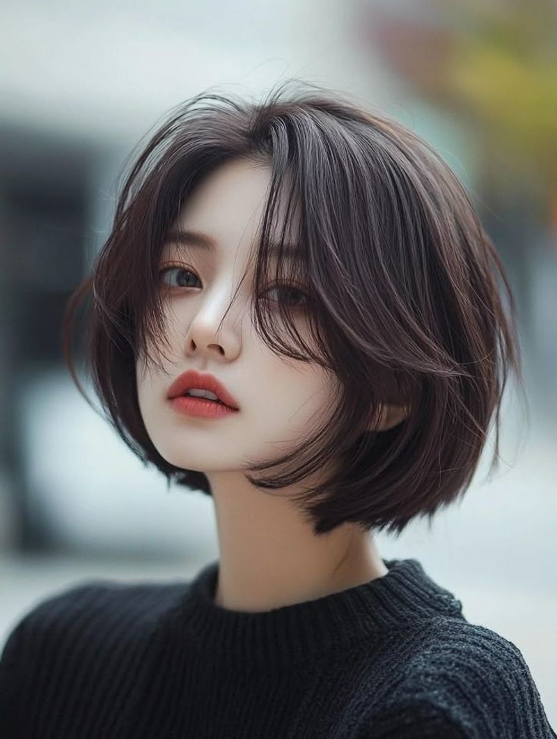Arched Korean Bangs with C-Curve Bob
