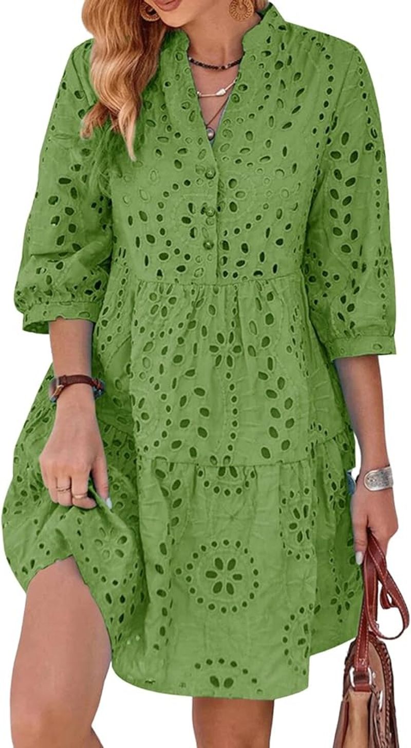 Eyelet Lace Quarter-Sleeve