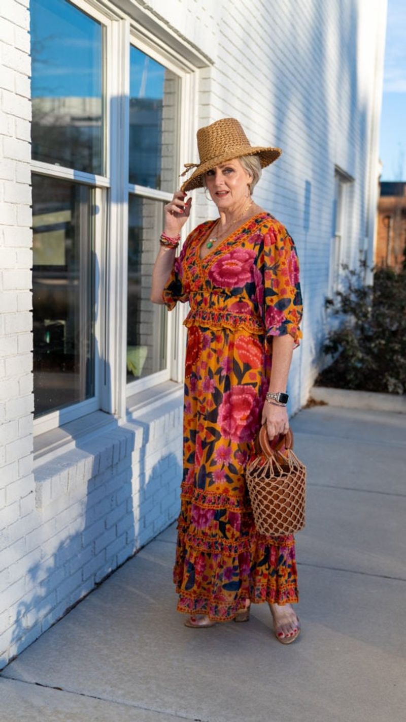 Wrap Dress in Tropical Print