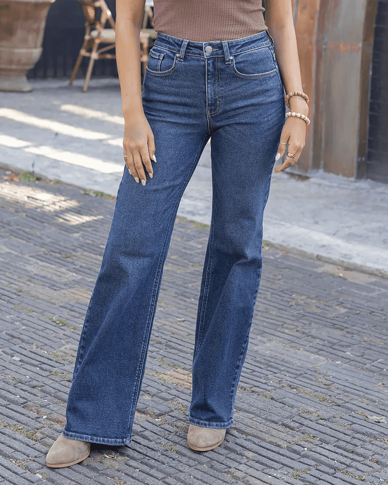 Dark Wash Straight-Leg Jeans