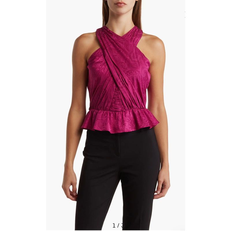 Magenta Wrap Top