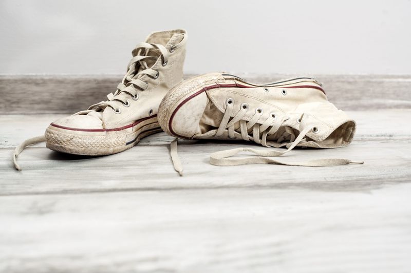 Worn-out sneakers step on tradition