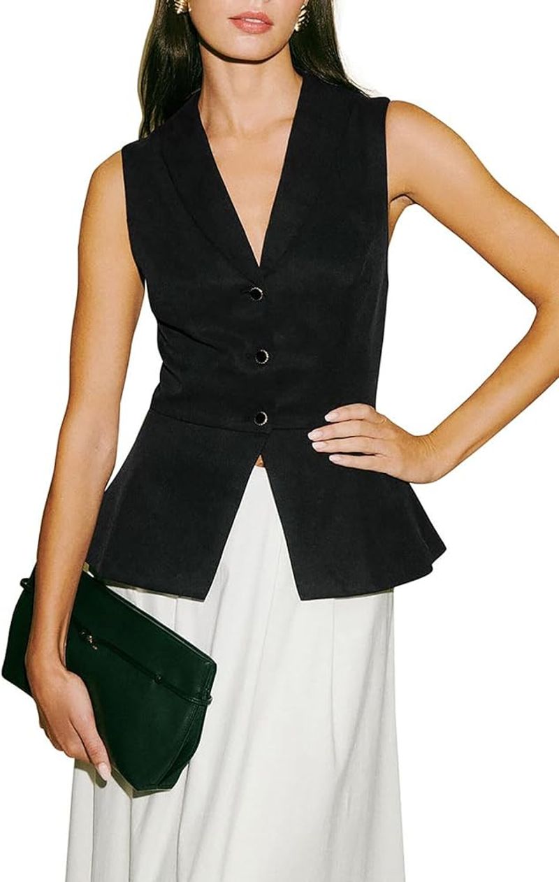 Sleeveless Black Blazer