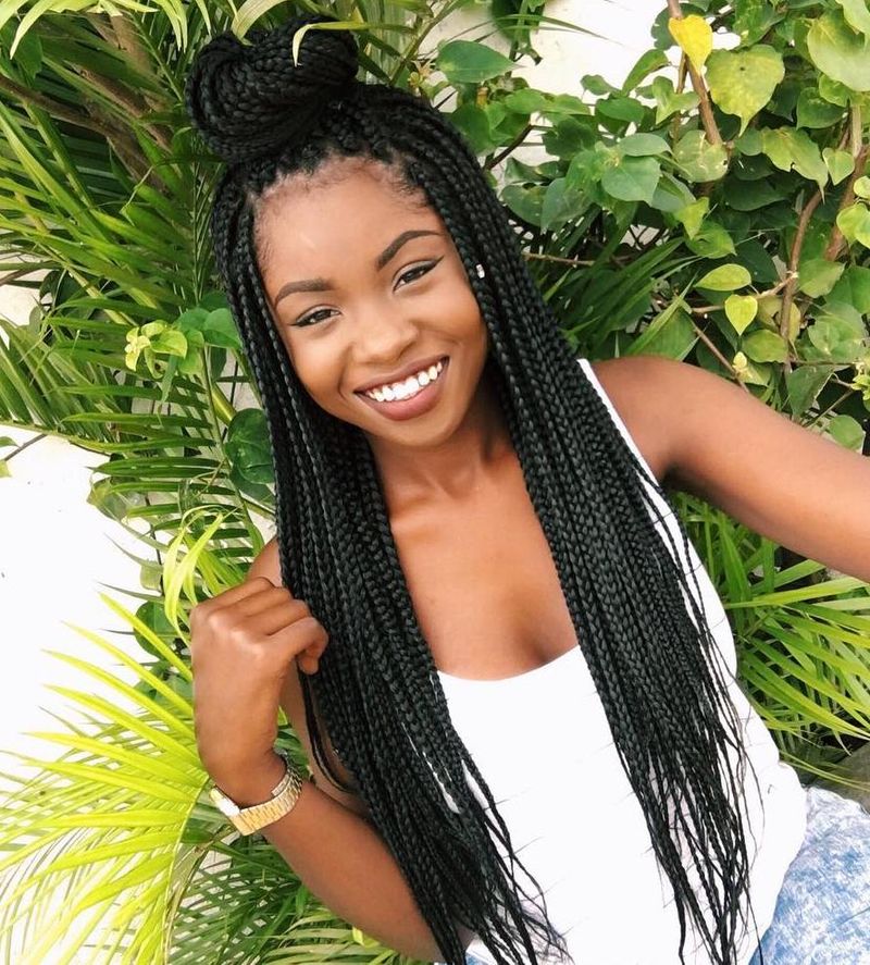 The Half-Up Box Braids