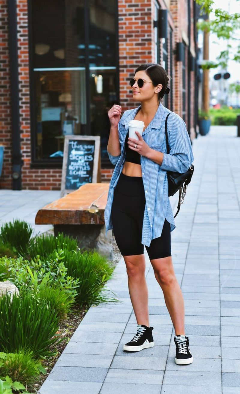Cotton Poplin Shirt & Bike Shorts