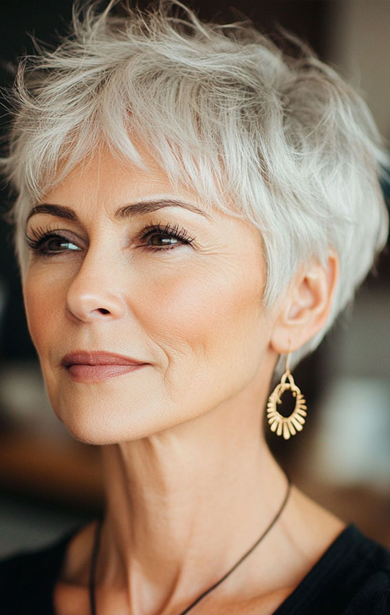 Silver Tousled Pixie