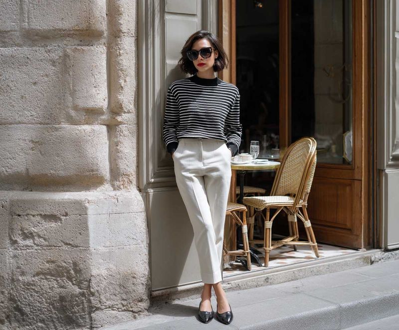 Cigarette Pants With Ballet Pumps