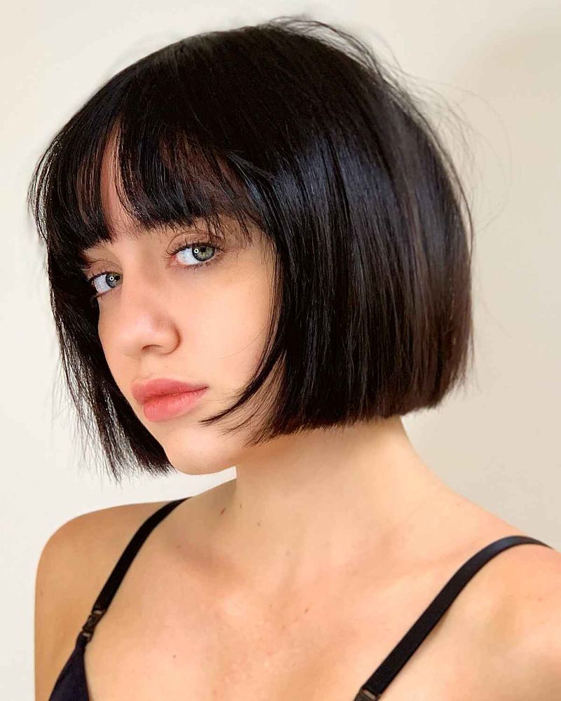 The Blunt Bob with Straight Bangs