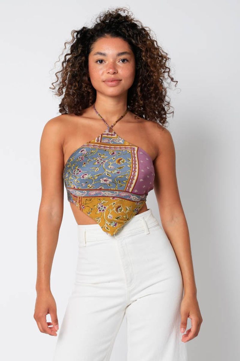 Add a Silk Scarf as a Halter Tie