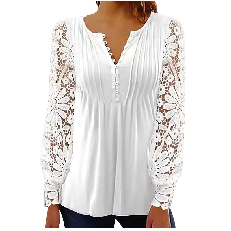 Crochet-Trim Cotton Henley