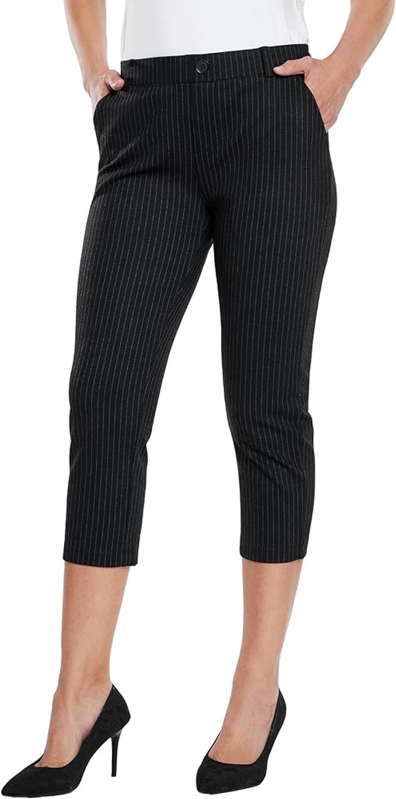 Pinstriped Professional Capris
