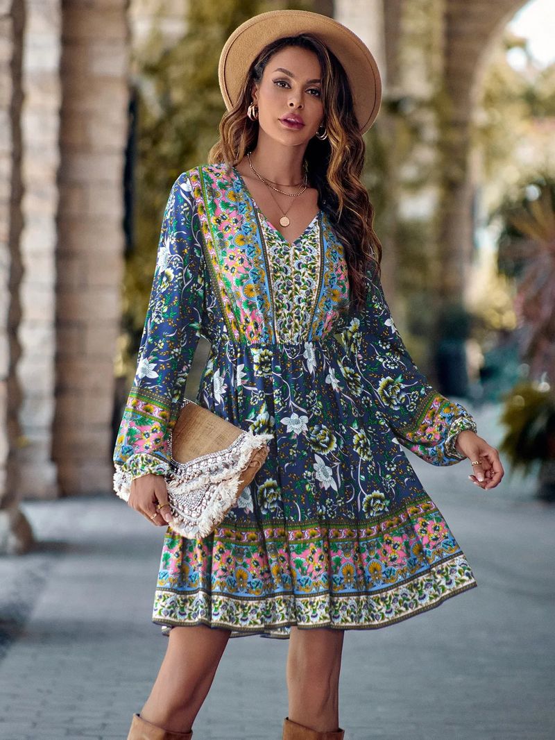 Retro-Print Mini Dress