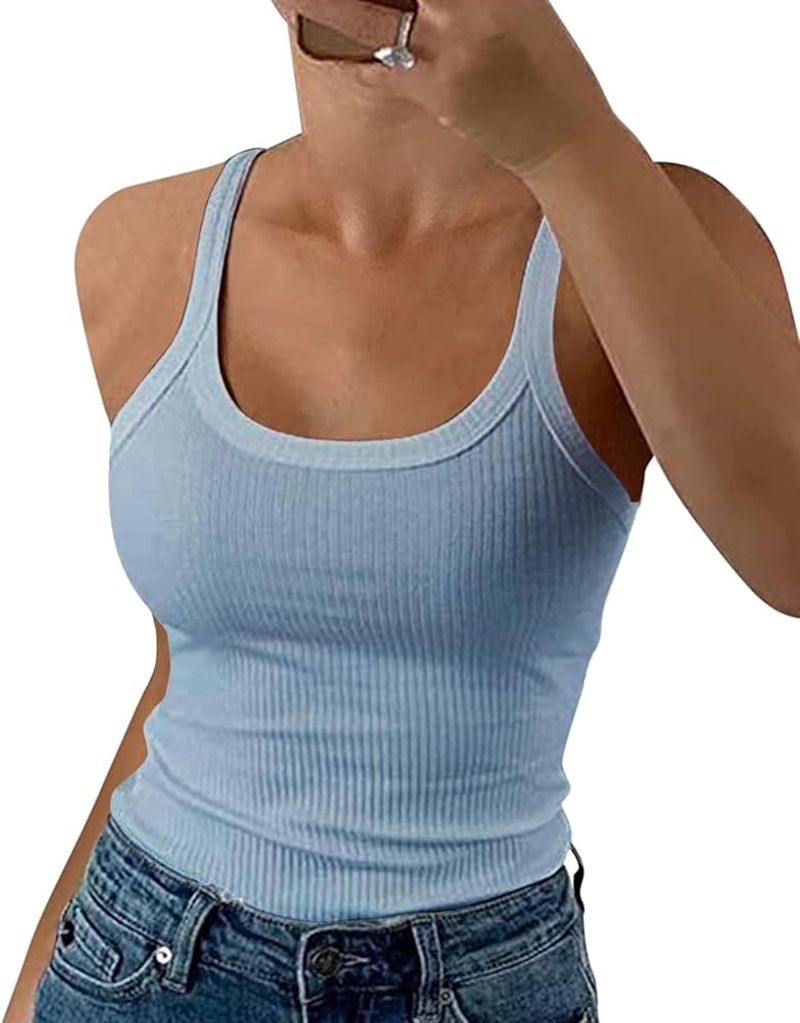 Ribbed Tanks with Wide Straps