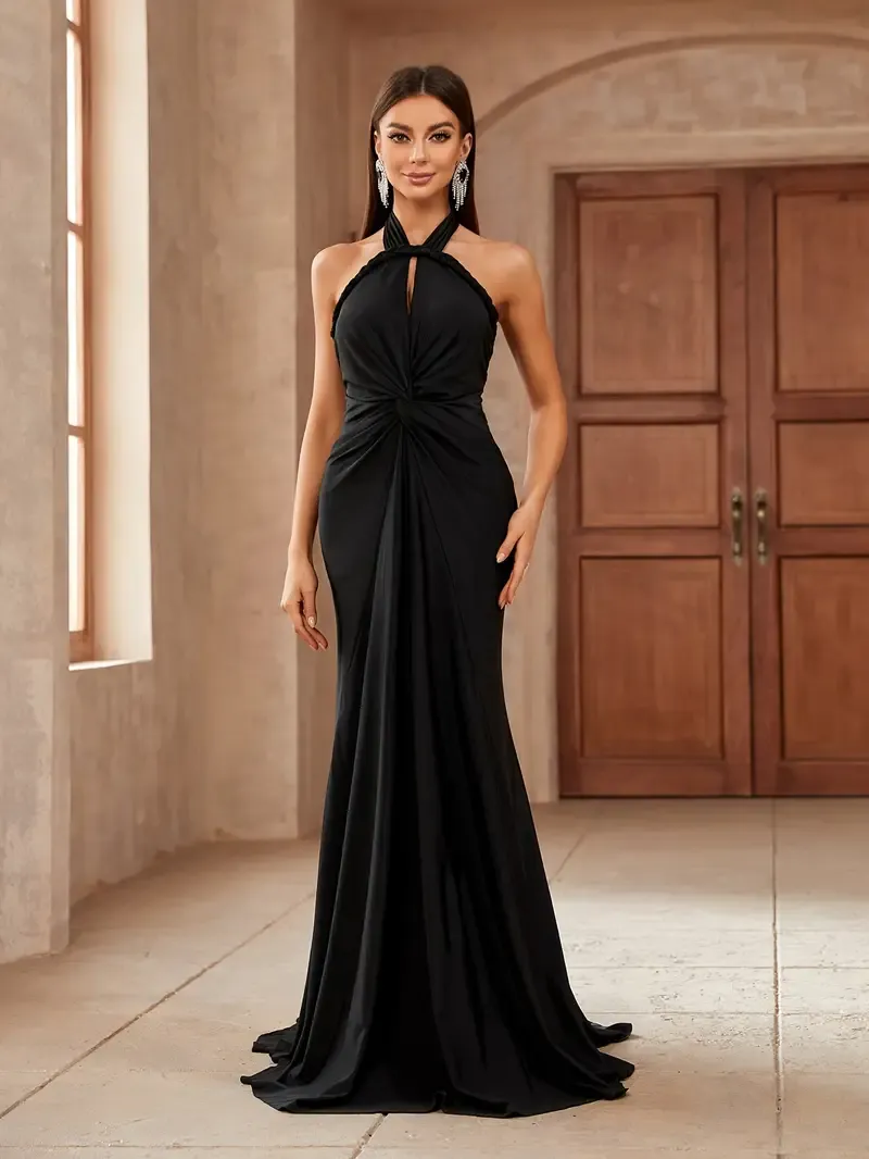 Sophisticated Halter Neckline