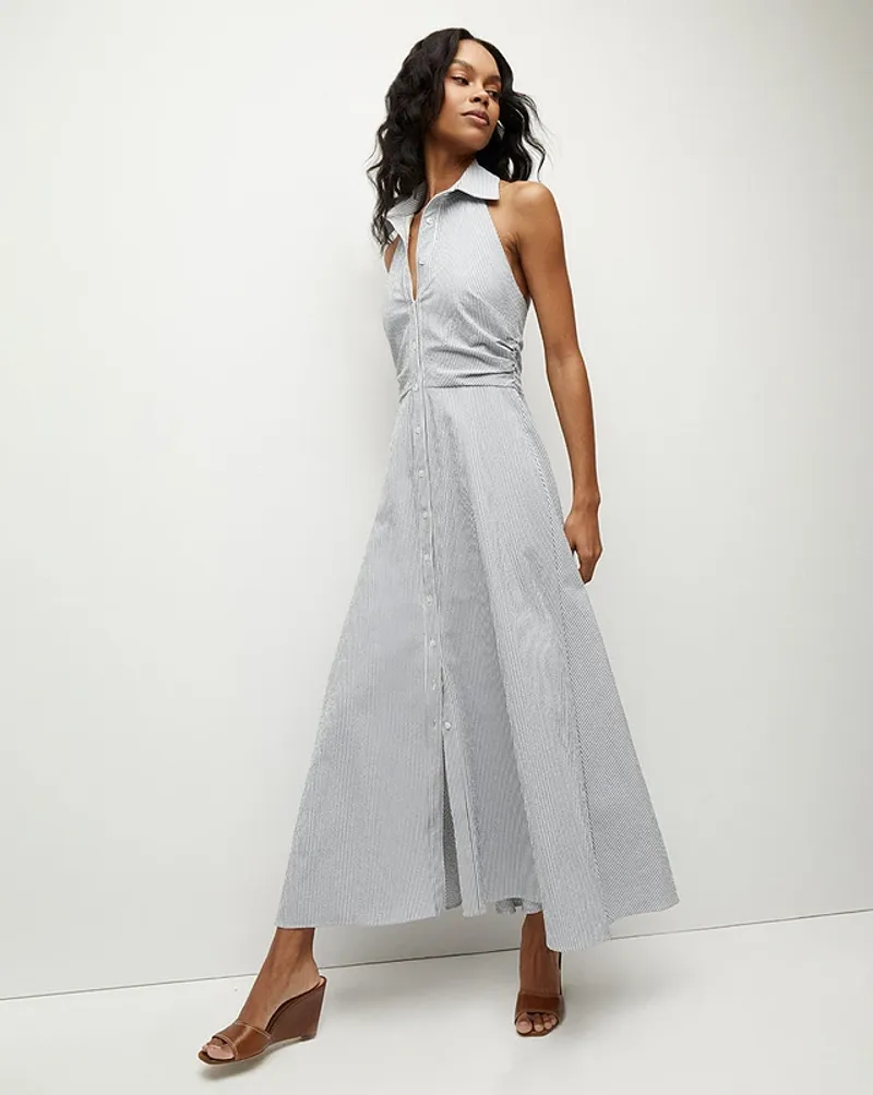 Seersucker Halter Dress