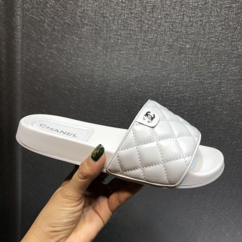 Chanel Quilted Slide Sandals