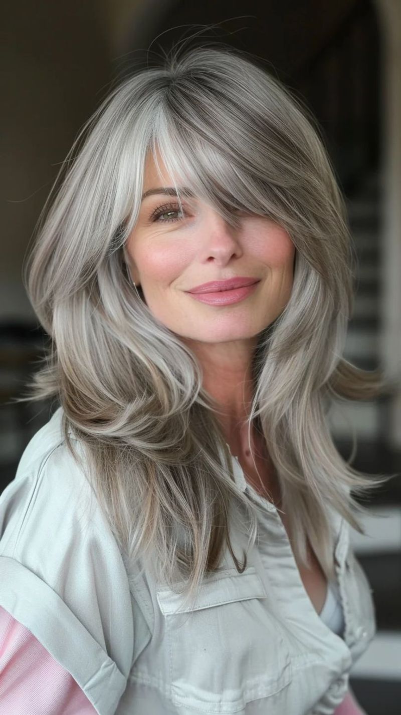 Layered Shag with Side-Swept Bangs