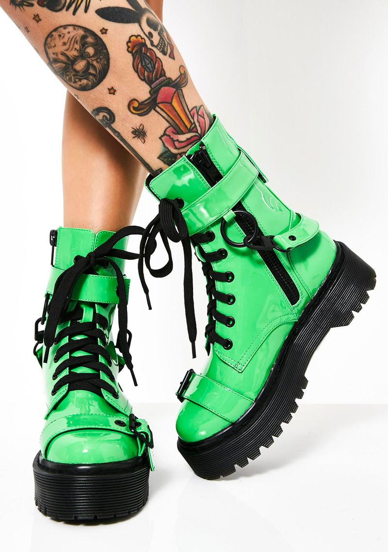 Neon Combat Boots