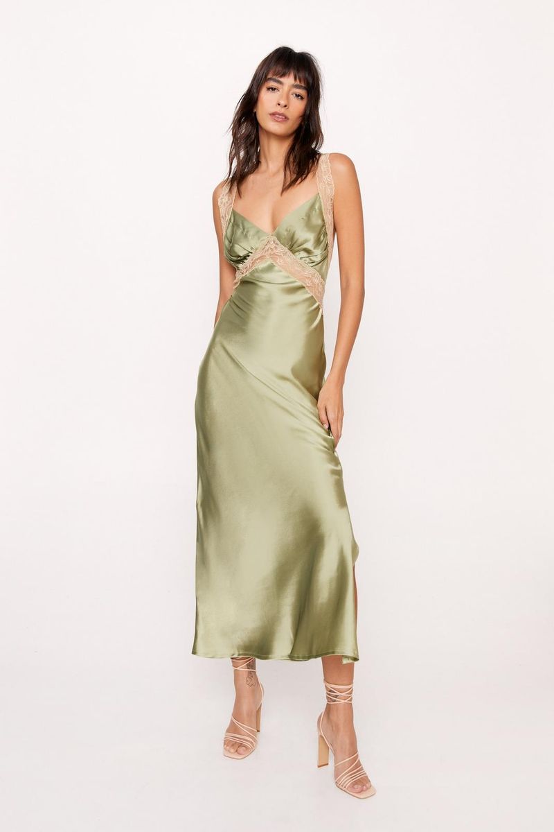 Crochet-Trim Slip Dress
