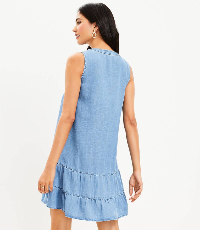 Denim-Look Swing Dress