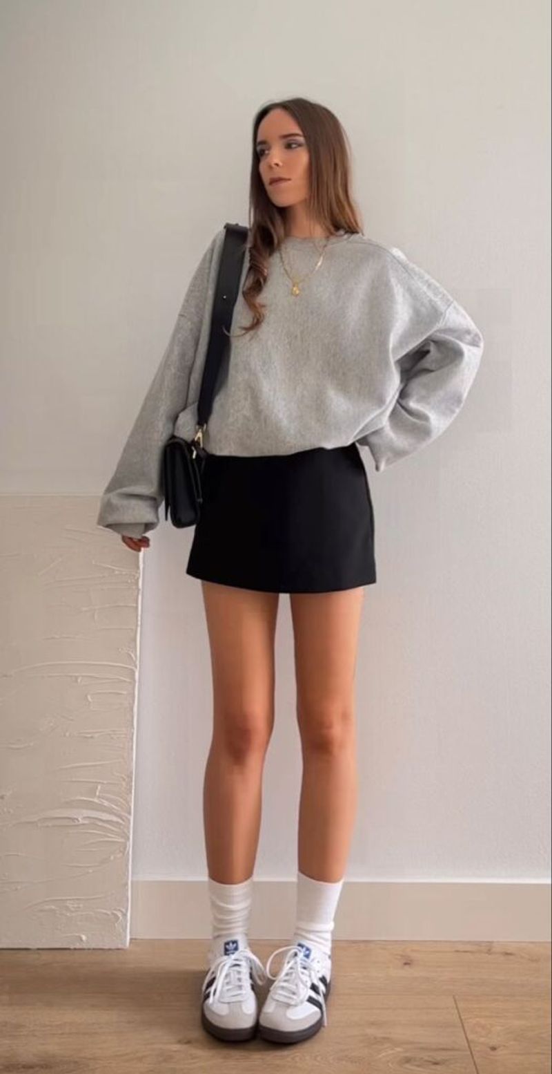 Cropped Hoodie and Sneakers
