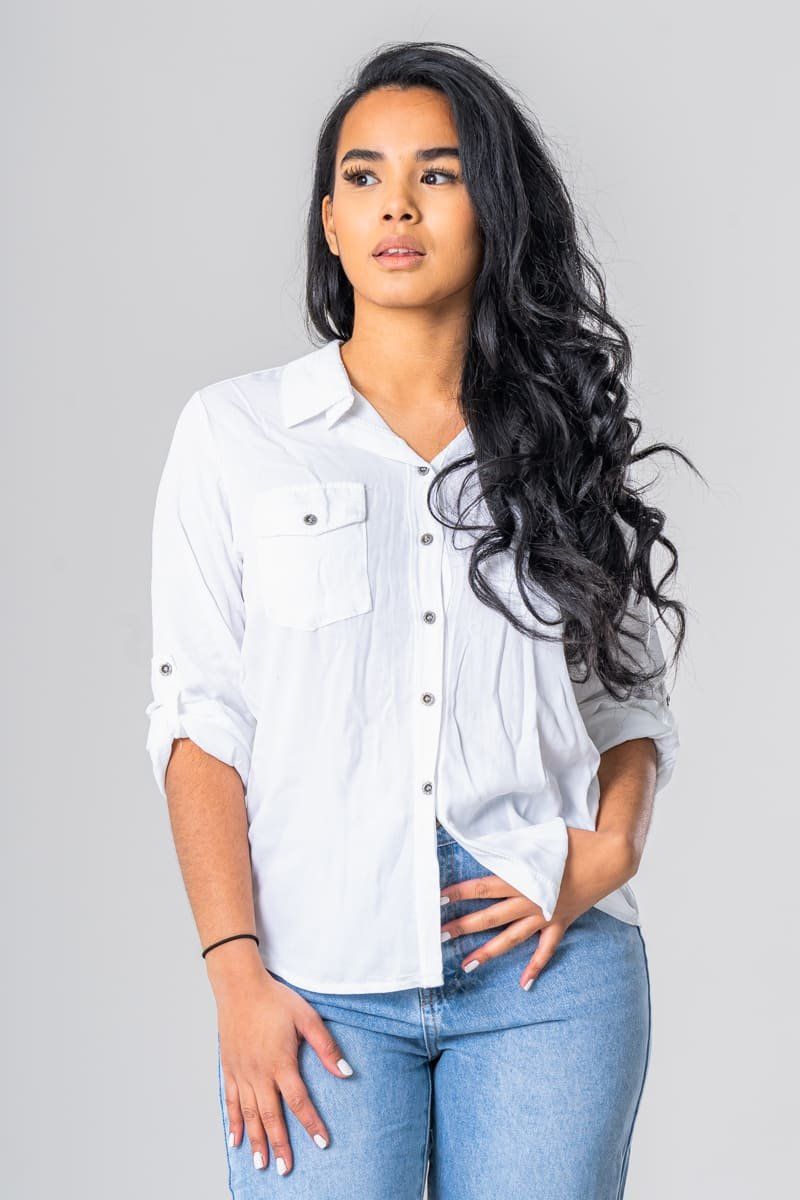 Roll-Sleeve Casual Friday
