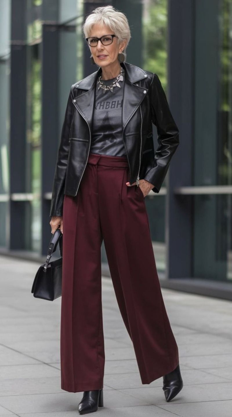 Graphic Tee and Leather Jacket