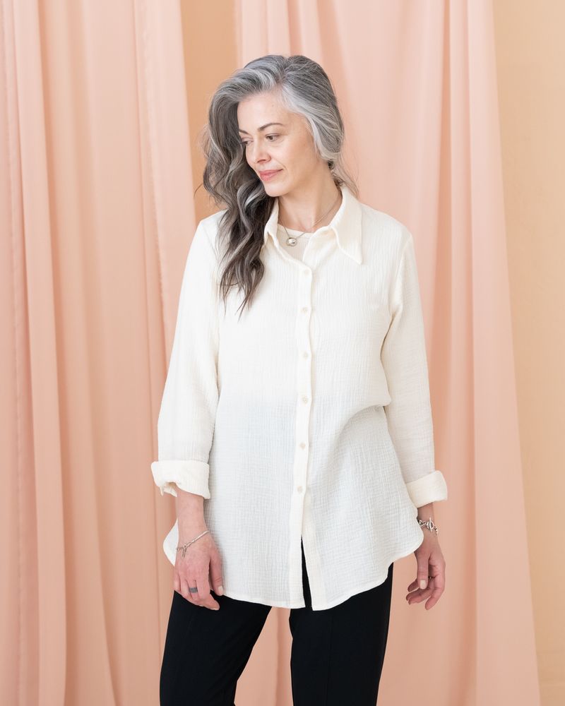 Oversized White Shirt and Slim Black Pants
