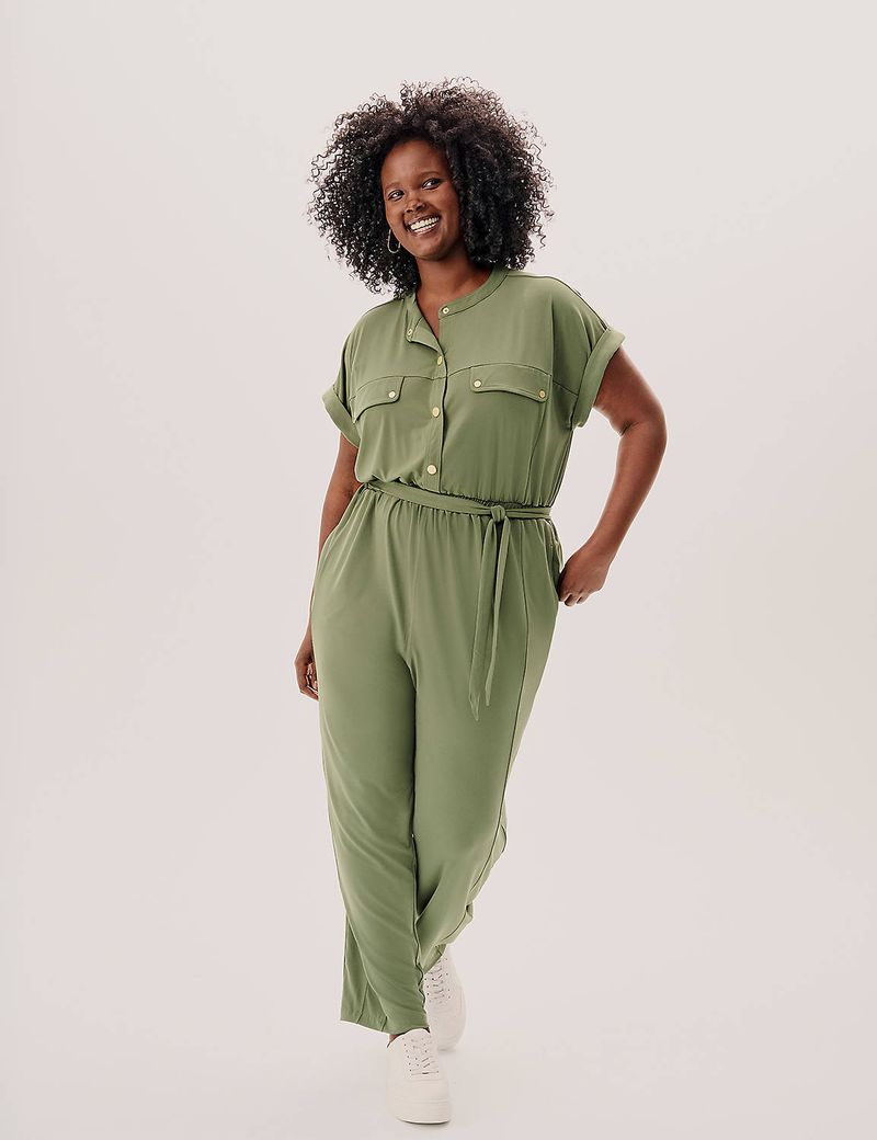 Utility Jumpsuit with Cinched Waist