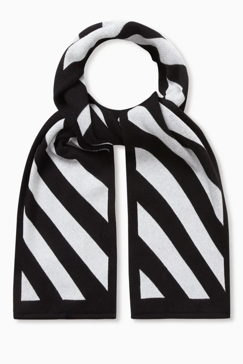 Bold Diagonal Striped Scarf