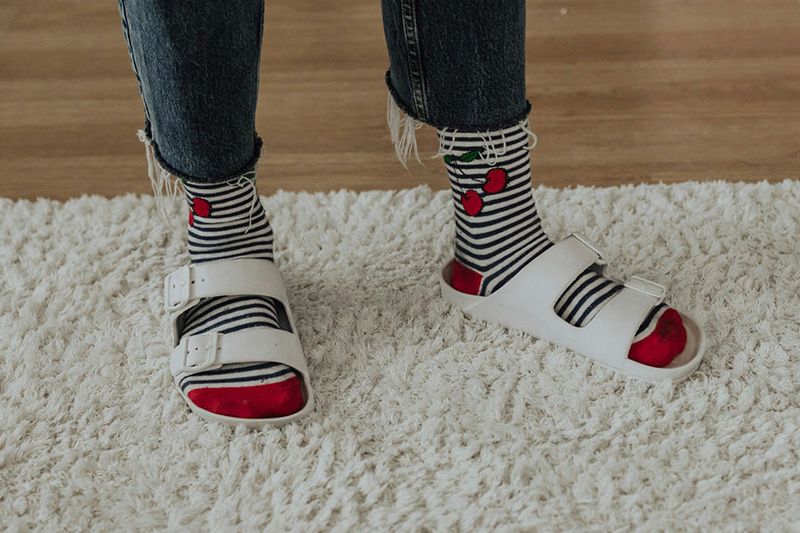 Rubber Sandals With Socks