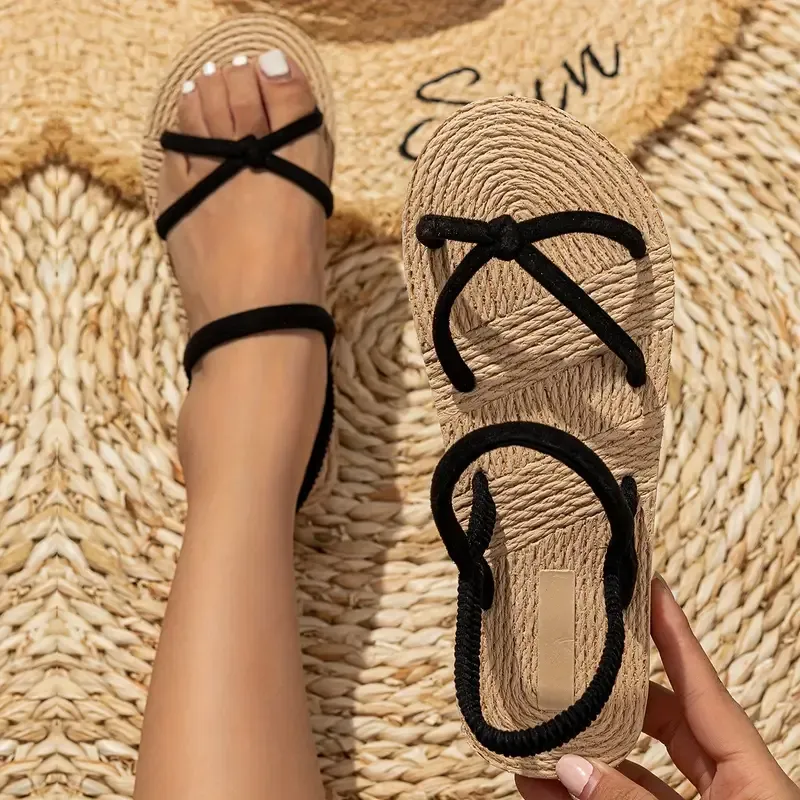 Woven Straw Sandals