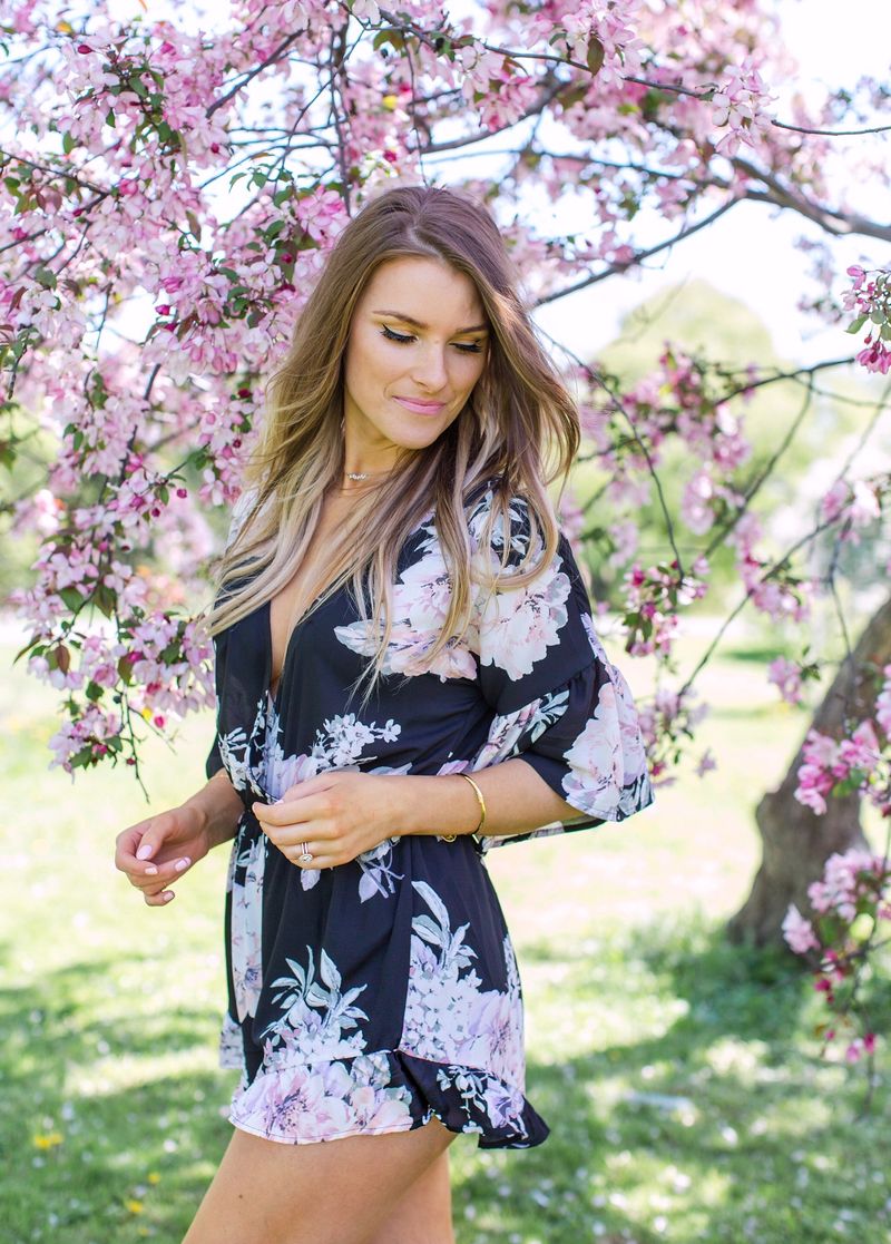 Floral Print Romper