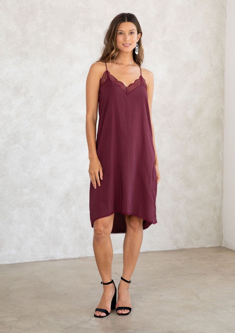 Slip Dress with Lace Trim