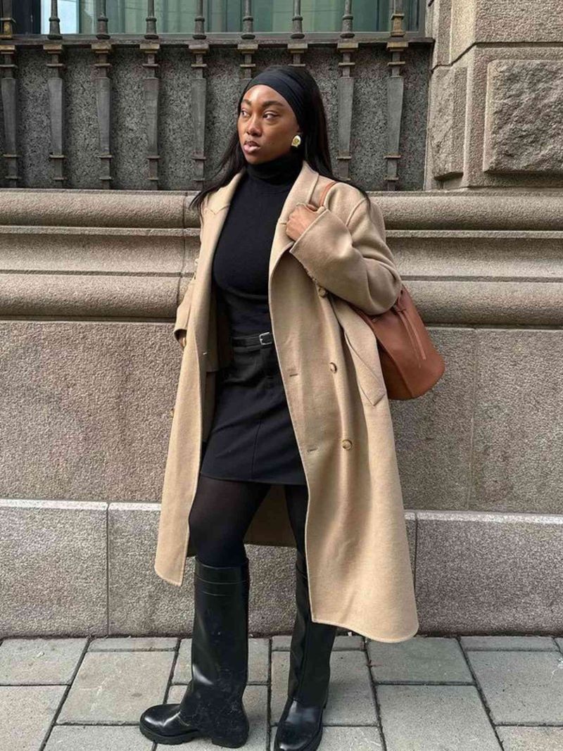 Layered Dress & Rain Boots Ensemble