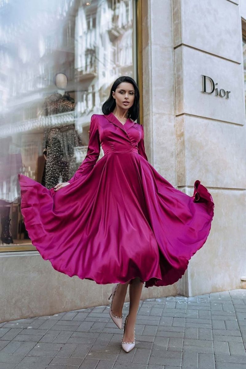 Fuchsia Fit-and-Flare