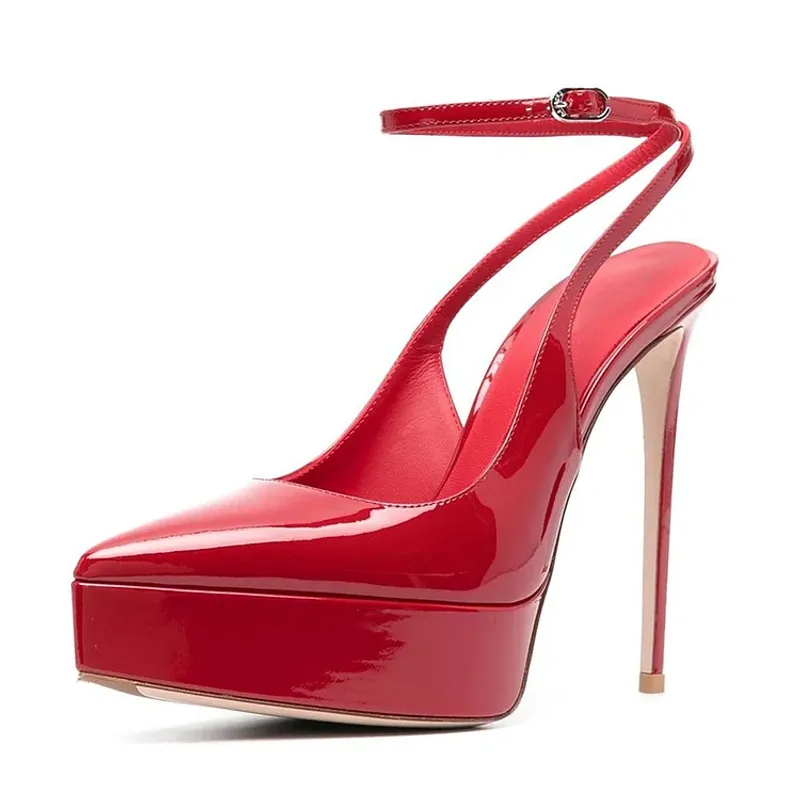 Red Patent Leather Platforms