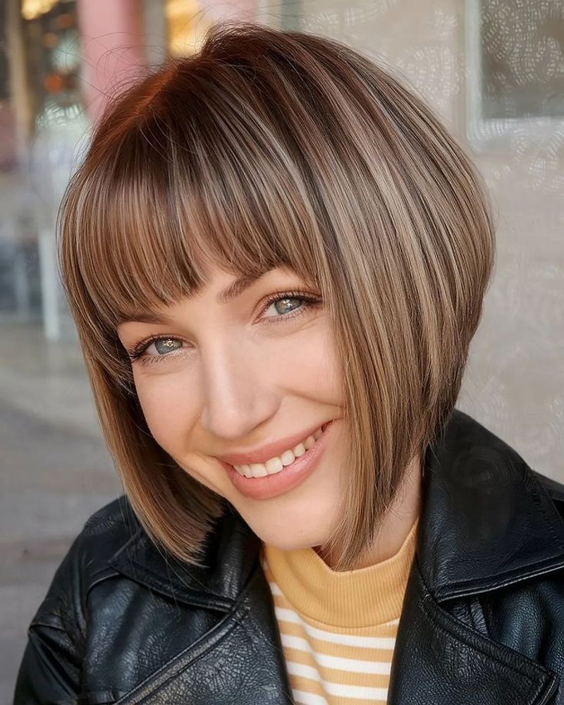 Blunt Bangs with A-Line Bob