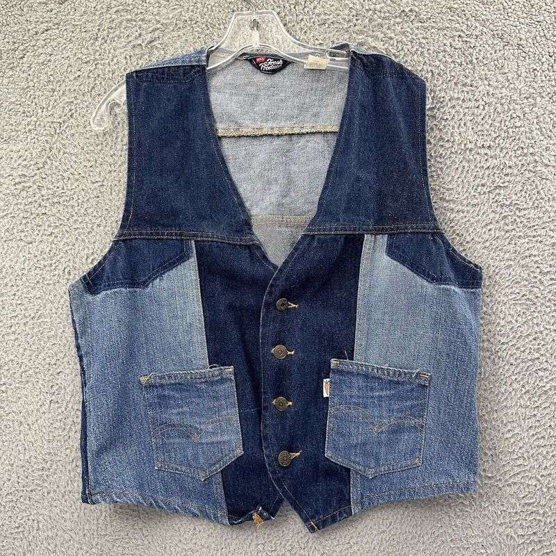 Patchwork Denim Vests