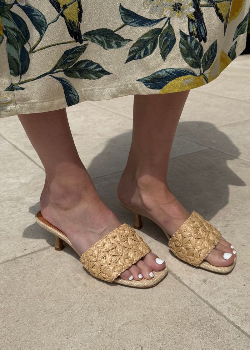 Raffia Braided Kitten Heels