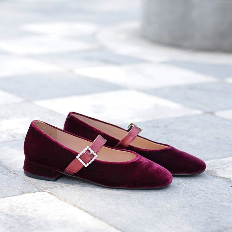 Velvet Mary Janes