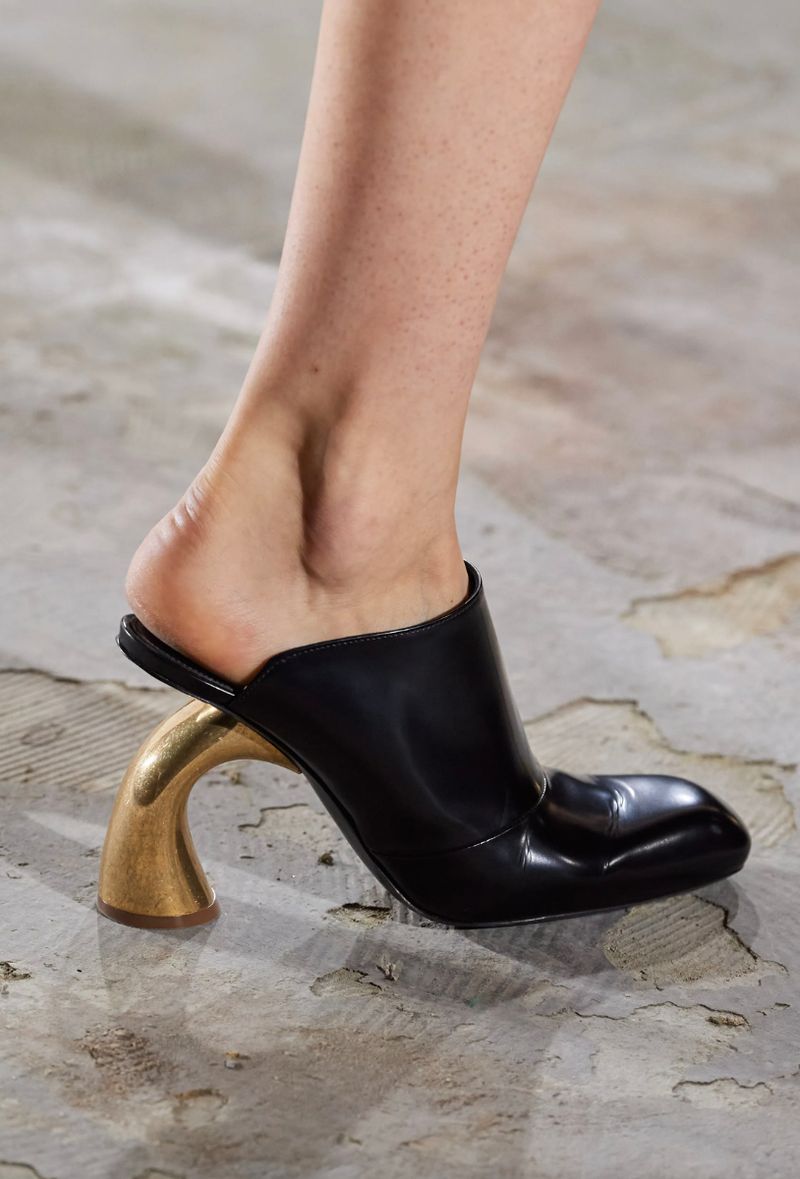 Sculptural Heel Mules
