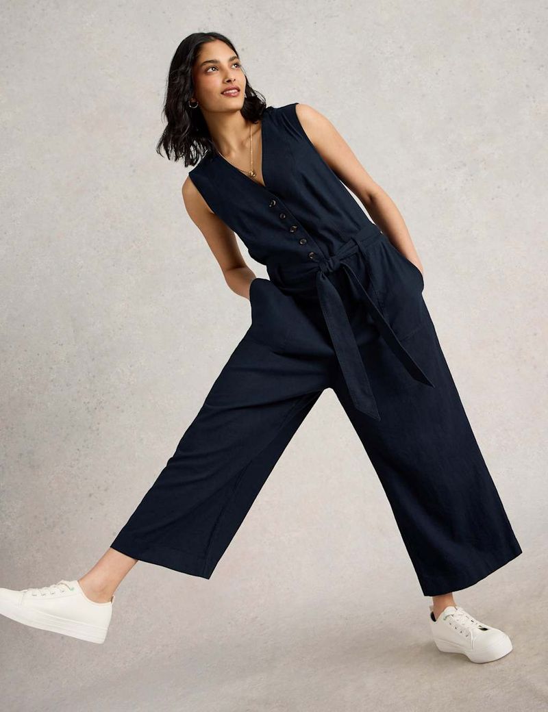 Cropped Wide-Leg Jumpsuit