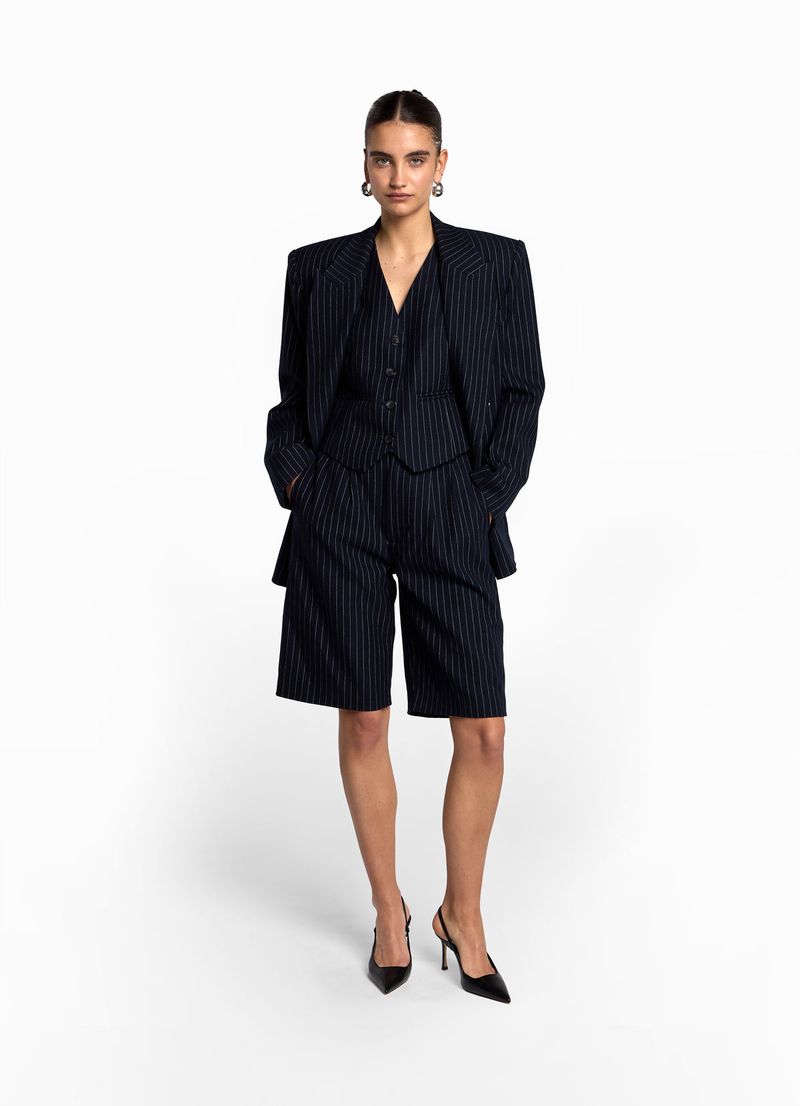 Pinstripe Shorts with Vest